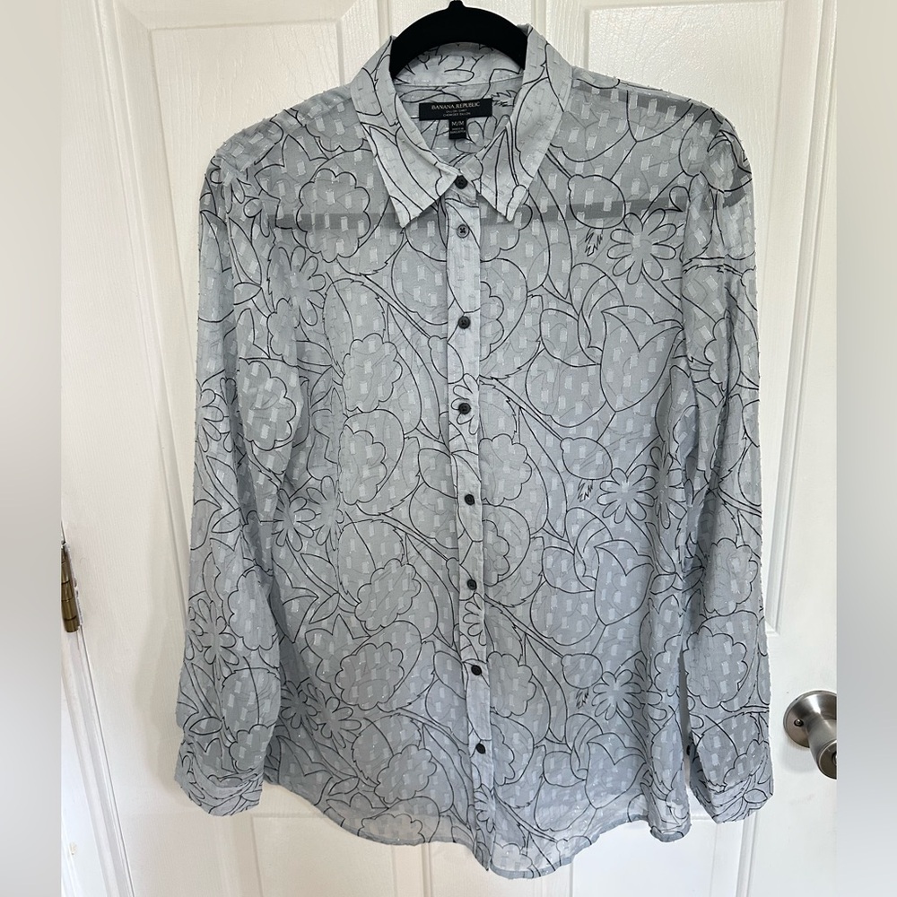 Banana Republic Dillon Sheer Metallic Shirt
